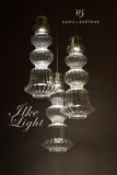 ILKE CLEAR GLASS FLUTED PENDANT LAMP