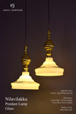 NILAVILAKKU PENDANT LAMPS - White & Gold Glass