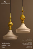 NILAVILAKKU PENDANT LAMPS - White & Gold Glass
