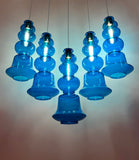 ILKE BLUE & GREY PENDANT LAMP GLASS