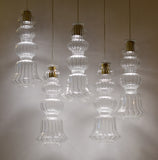 ILKE CLEAR GLASS FLUTED PENDANT LAMP