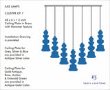 ILKE BLUE & GREY PENDANT LAMP GLASS