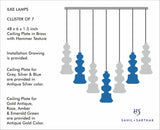 ILKE BLUE & GREY PENDANT LAMP GLASS