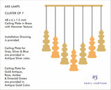 ILKE GOLD & AMBER PENDANT LAMP GLASS