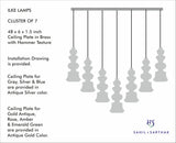 ILKE BLUE & GREY PENDANT LAMP GLASS