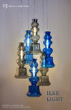 ILKE BLUE & GREY PENDANT LAMP GLASS