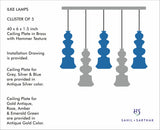 ILKE BLUE & GREY PENDANT LAMP GLASS