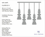 ILKE BLUE & GREY PENDANT LAMP GLASS