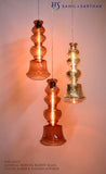 ILKE GOLD & AMBER PENDANT LAMP GLASS