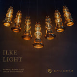 ILKE GOLD ANTIQUE PENDANT LAMP GLASS