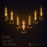 ILKE GOLD ANTIQUE PENDANT LAMP GLASS