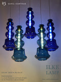 ILKE BLUE & GREY PENDANT LAMP GLASS