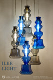 ILKE BLUE & GREY PENDANT LAMP GLASS