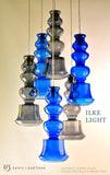 ILKE BLUE & GREY PENDANT LAMP GLASS