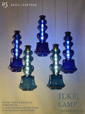 ILKE BLUE & GREY PENDANT LAMP GLASS