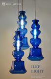 ILKE BLUE & GREY PENDANT LAMP GLASS