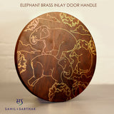 Elephant Brass Inlay Door Handle