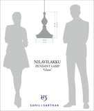 NILAVILAKKU PENDANT LAMP "Gold Antique Glass"